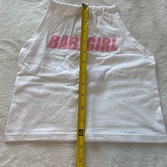 Pink & White Baby Girl Halter Top Crop Top - Picture 6 of 11